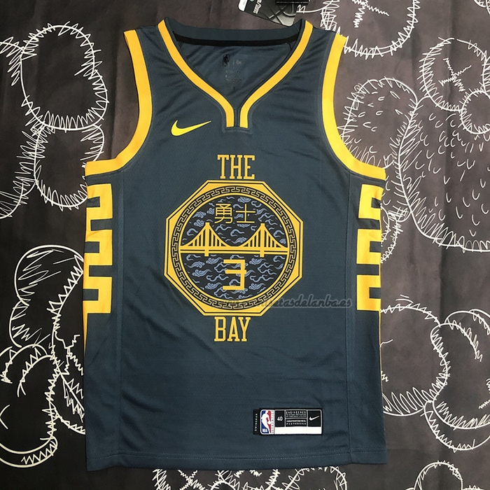 Camiseta Golden State Warriors Jordan Poole NO 3 Ciudad 2018-19 Azul